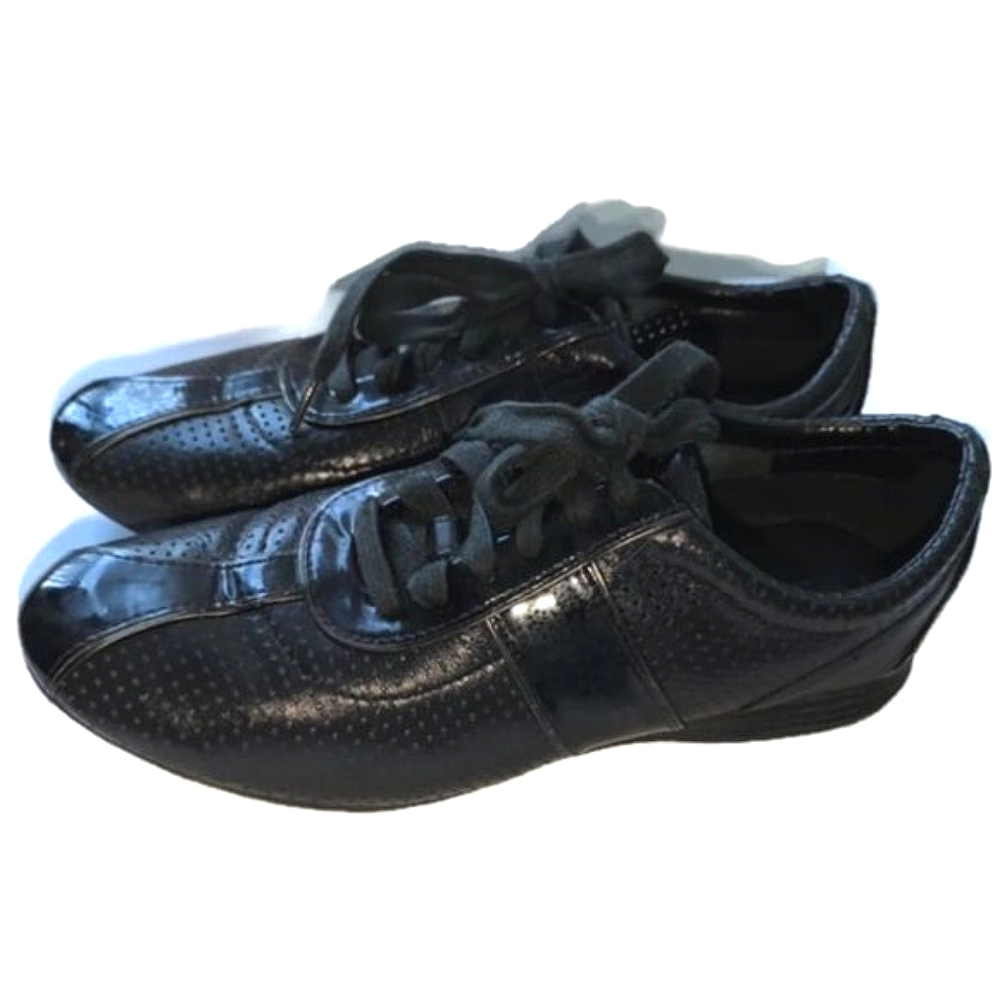 Cole Haan Grey Black Patent Leather Bria Grand Sneaker Sz 7.5